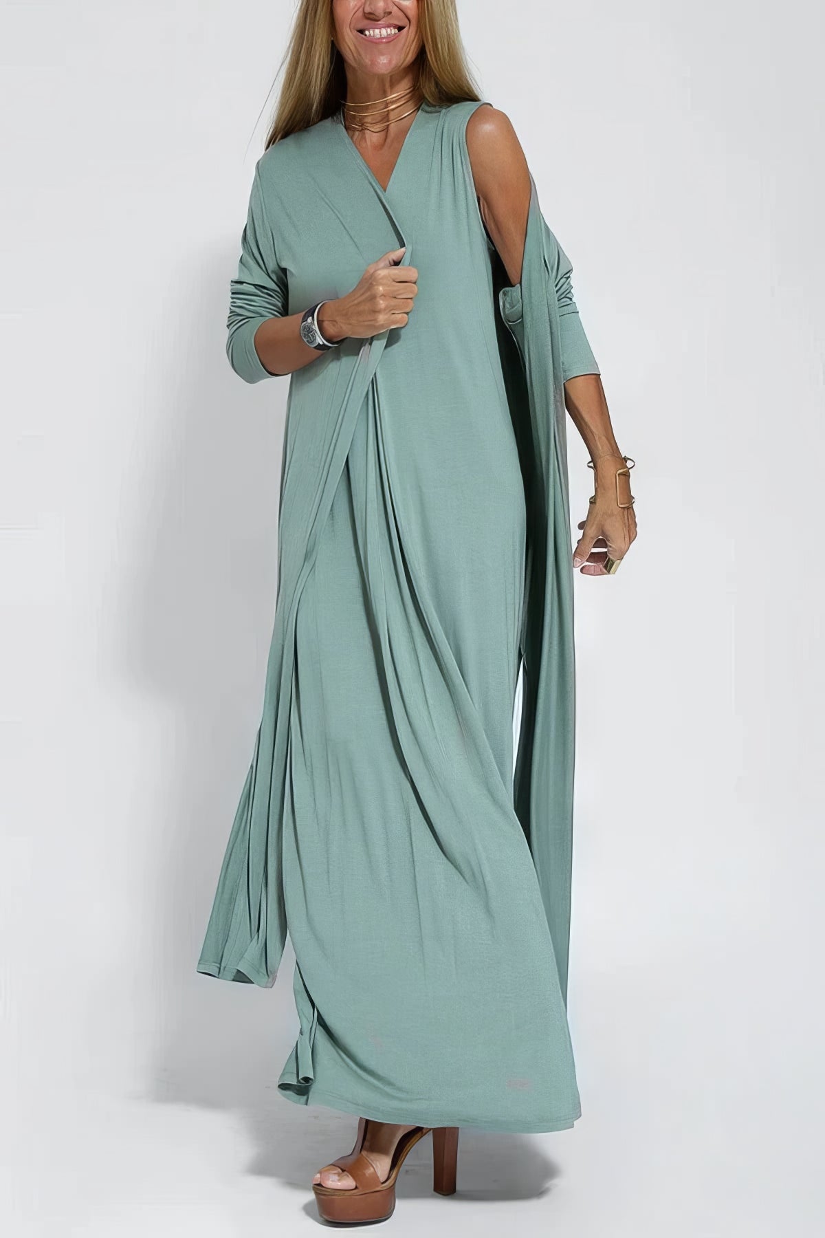 Vestido largo elegante + cárdigan a juego GRATIS - Marta Stella